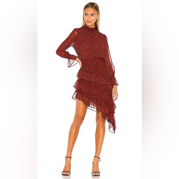 Misa Los Angeles Dresses & Skirts - Misa x Revolve Savanna Dress in Mini Red Banana Leaf, Size Small